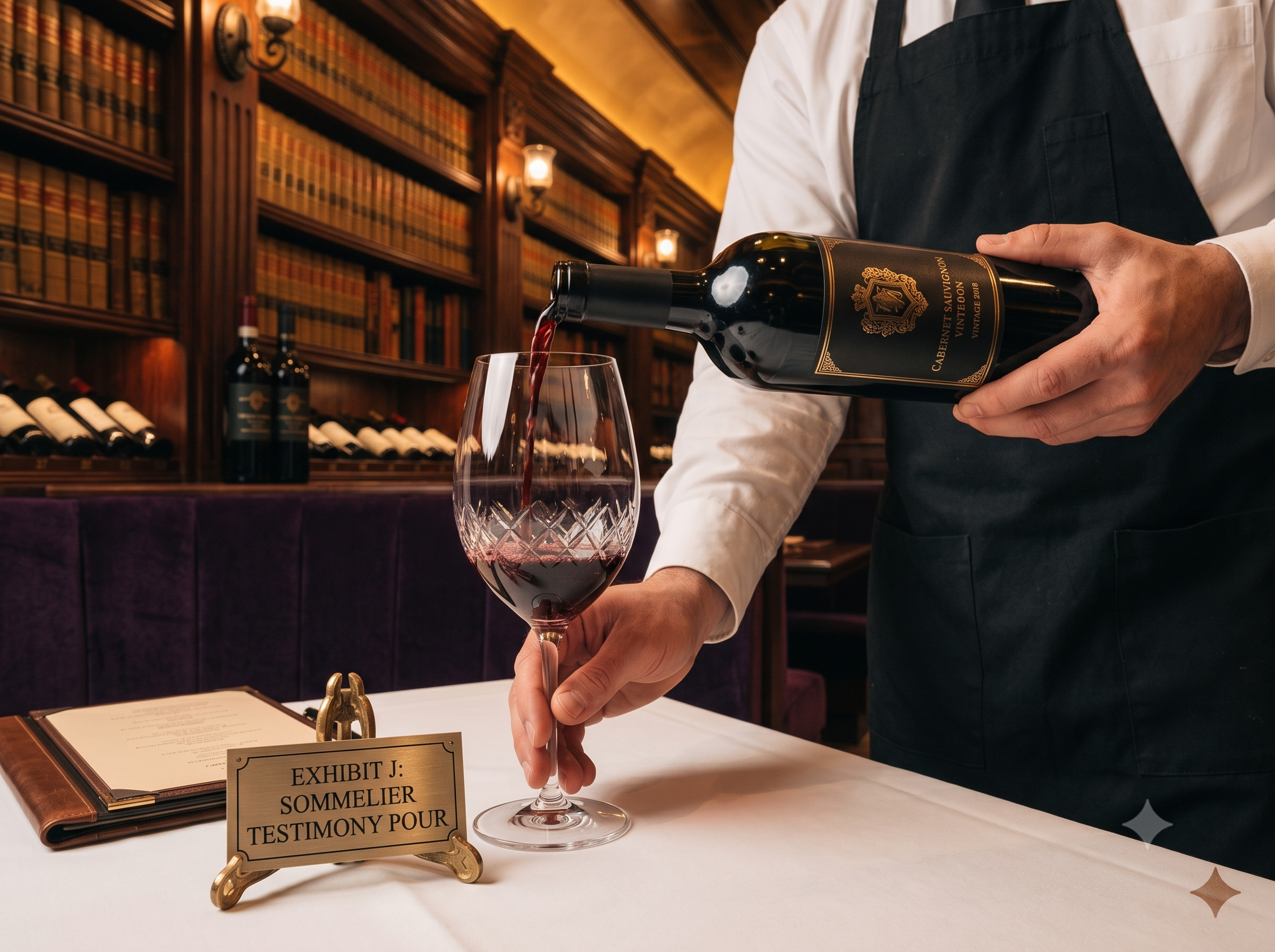 Exhibit J: Sommelier Pouring Non-Infringing Cabernet